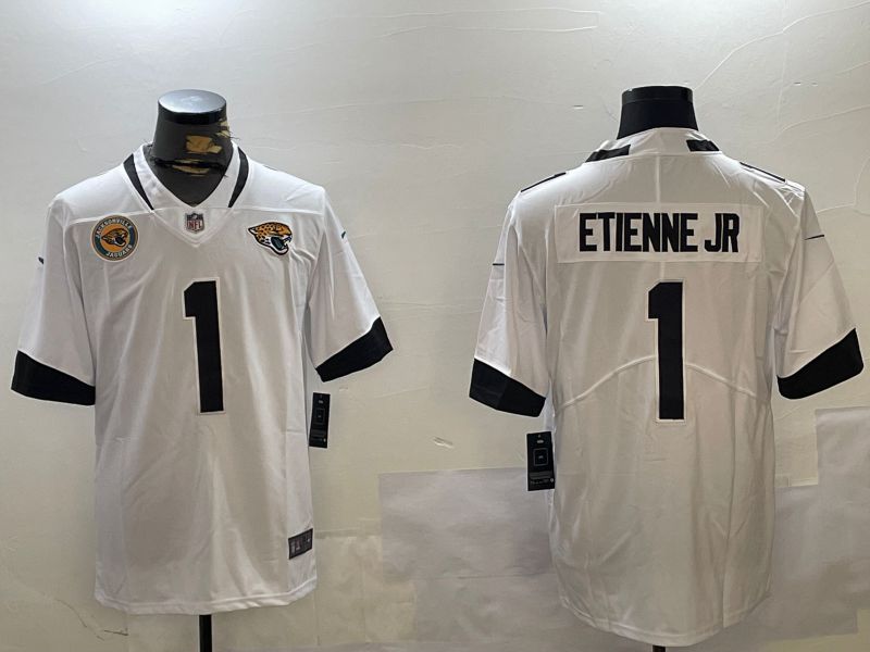 Men Jacksonville Jaguars 1 Etienne jr White Second generation 2024 Nike Limited NFL Jersey style 2